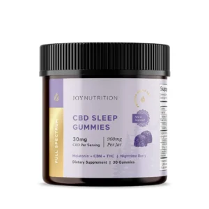 Joy Organics, CBD Sleep Gummies + CBN + THC, Nighttime Berry, Full Spectrum, 30ct, 30mg THC + 90mg CBN + 900mg CBD